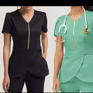 ชุดเครื่องแบบผ่าตัดผ้าคอตตอนผ้าโพลีเอสเตอร์อนามัยทางคลินิกสำหรับผู้หญิงชุดขัดแบบถักฤดูร้อนสำหรับผู้หญิง - Product Image 4