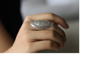 บานในห่วงรูปไข่ปรับได้925เงินสเตอร์ลิงช่างฝีมือมันดาลาทำด้วยมือเครื่องประดับสไตล์โบฮีเมียน - Product Image 2