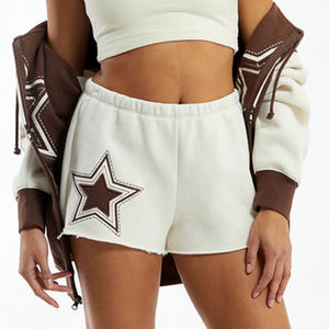 Short de survêtement grande taille pour femmes tenue décontractée d'été respirante légère avec imprimé étoile prix de gros - Product Image 1