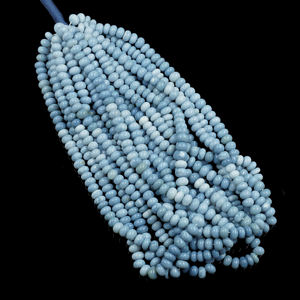 Meilleures ventes Perles de pierres précieuses en opale bleue pastel en forme de rondelle lisse pour la fabrication de bijoux Belles perles bleues de l'Oregon Perles de pierre - Product Image 1