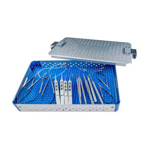 Juego de equipo oftálmico manual para cataratas, instrumentos quirúrgicos de acero inoxidable que incluyen soporte de aguja, caja de esterilización de aluminio - Product Image 1