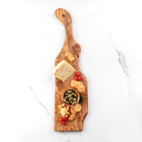Planche à charcuterie artisanale en bois d'olivier |   2 cm d'épaisseur |   Planche de service et de découpe tunisienne |   Gravure de logo personnalisée
