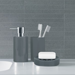 Dispenser di sapone in gres Spirella modello 'Tube' in colore grigio 7 x 16 cm - Product Image 2
