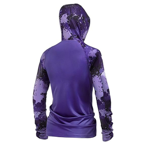 Sudadera con capucha y máscara de manga larga con protección solar UV UPF 50 + para mujer, camisa de pesca ligera de secado rápido transpirable con orificio para el pulgar - Product Image 2