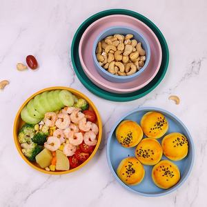 Assiette en silicone personnalisée de qualité alimentaire, ensemble réutilisable, compatible micro-ondes, plat de cuisson, bol pour animaux de compagnie, design minimaliste nordique - Product Image 1