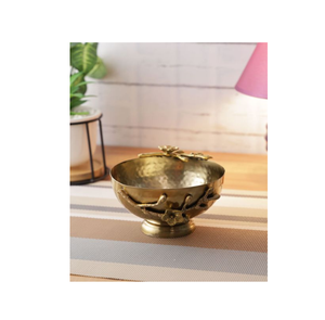 Bol de service en laiton avec support doré pour l'or poli pour la décoration d'hôtels de mariage et de restaurants - Product Image 4