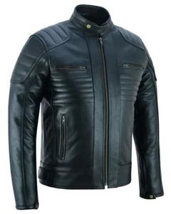 Veste en cuir de style vintage pour hommes High Street Enduit Moto Style motard décontracté avec col montant Tissu tissé pour l'hiver - Product Image 3