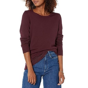 Suéter con cuello en V redondo de Color sólido para mujer, diseño personalizado, última prenda de punto de invierno, estilo informal de Bangladesh - Product Image 1