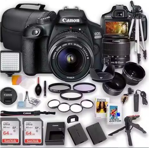 OFFRE LIMITÉE POUR APPAREIL PHOTO REFLEX NUMÉRIQUE 4000D / T100 18MP AVEC OBJECTIF 18-55MM + ÉCLAIRAGE VIDÉO LED CINÉMATOGRAFIE - Product Image 1