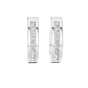 0.144 CT Lab-Grown VVS-VS EF Diamond Hoop <b>Earrings</b> 18KT, 14KT, 10KT Gold & 925 Silver <b>Moissanite</b>, Rose, Yellow, White Gold - Product Image 1