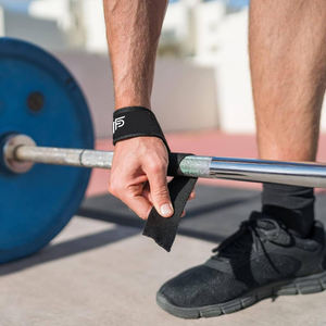 Customizable Unisex Fitness <b>Wrist</b> Wraps Lifting Straps Black Neoprene Rubber Custom Logo Size Customized <b>Weight</b> Lifting Gloves - Product Image 2