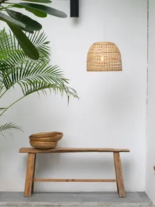 Plafonnier en bambou personnalisable idéal pour les restaurants, les cafés et les entreprises d'accueil nécessitant des lampes naturelles uniques - Product Image 5