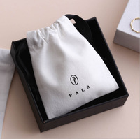 Sac à poussière en coton naturel de taille personnalisée avec fermeture à glissière durable minimaliste de luxe de marque