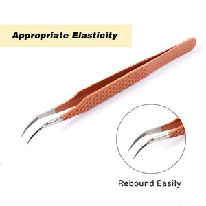 Pinzas para pestañas de acero inoxidable con logotipo personalizado Profesional, Diseño de agarre de rosa para Injerto de pestañas, herramientas de extensión de pestañas - Product Image 5
