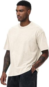 Streetwear T-shirt décontracté 100% coton solide motif avant Logo coupe ample tissu tricoté - Product Image 5