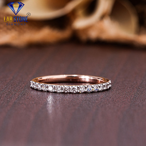 0,30 TDW banda de diamantes redondos anillo de compromiso de oro rosa de 18 quilates Cvd/Joyería de diamantes Hpht - Product Image 1