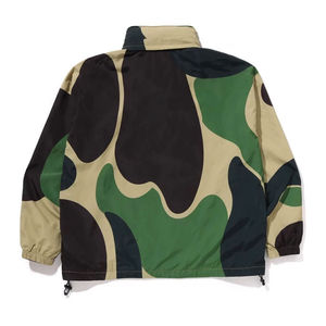 Custom Men's Zip-up Camouflage Lightweight Luxury <b>Jacket</b> with Stand Collar Casual Style Hoodie with <b>Pattern</b> Decoration - Product Image 2