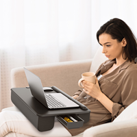 Xgear nouveau 2023 Surface en cuir léger bureau à domicile ordinateur Portable bureau ergonomique Portable tour de bureau avec coussin d'oreiller pour 17 pouces