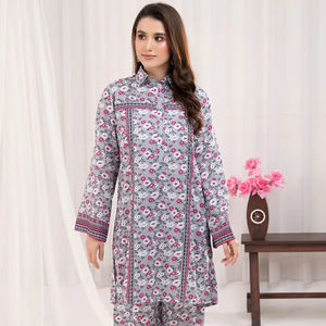 2025 Heavy Ladies Eco-Friendly Sólido Diseño tradicional O-cuello Conjunto de 3 piezas Lavable Listo para usar Fiesta informal India Verano - Product Image 1