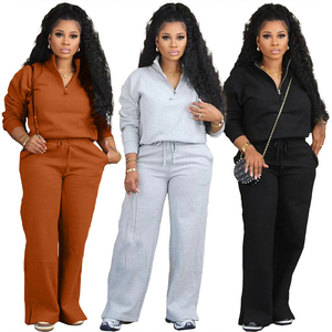 Otoño Invierno chándal algodón 2 piezas conjunto mujer chándal dos piezas pantalones conjuntos para mujer 2025 - Product Image 1