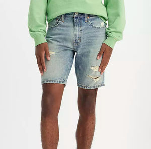 2025 hommes de haute qualité coupe ajustée Denim détresse Shorts bleu jean trous Streetwear respirant été nouveau Design confortable - Product Image 2