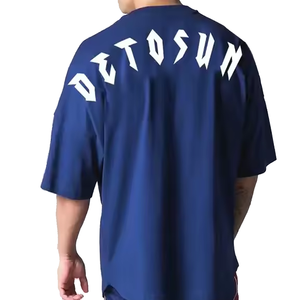 เสื้อยืดบ็อกซี่ผ้าฝ้าย100% สำหรับผู้ชายพิมพ์ลายไหล่ตกดีไซน์ตามสั่งลดกระหน่ำ2800 GSM สุดพิเศษ - Product Image 2