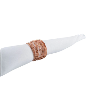 Ensemble de 4 anneaux de serviette en feuille d'or, style mariage, faits à la main, modernes, écologiques, décor de manchette de serviette, porte-serviettes, prix bas - Product Image 5