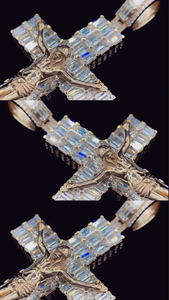 Colgante cruzado chapado en oro de 18K, crucifijo peronizado, colgante de Jasus para joyería de moda Unisex, colgante Mossiante Hip Hop - Product Image 3