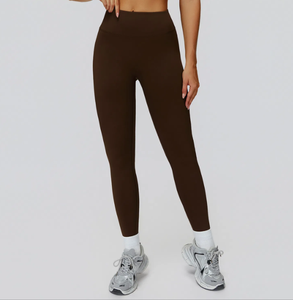 High Quality Womens High Waist Full Length <b>Leggings</b> Quick Dry Breathable Solid Elastic Waist Seamless Uniform Fitness New Design - Product Image 2