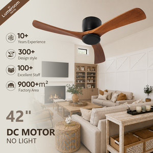 42 Inch Modern <b>Ceiling</b> Fan No <b>Light</b> <b>Remote</b> <b>Control</b> DC Motor Wood <b>Ceiling</b> Fan for Living Room Bedroom Patio - Product Image 1