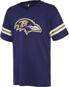 T-shirt bleu marine à col en V des Tennessee Titans avec logo de l'équipe brodé, en polyester, lavable en machine, style col classique - Product Image 3
