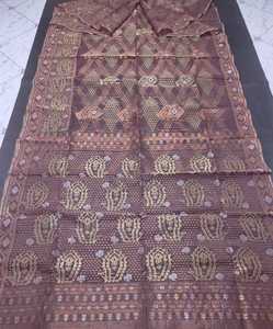 Qualité Export Exclusive Deshi Dhakai Jamdani Sharee pour Femme JAMDANI TISSU Bleu ROUGE VERT Doré Bleu Ciel du Bangladesh - Product Image 2