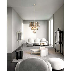 Ensemble de canapés Chesterfield KARLOTTA, tissu lavable, rembourrage en éponge, meubles de salon pour la maison ou l'appartement - Product Image 5