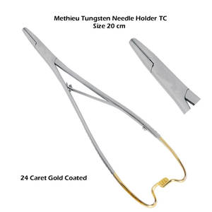 Mathew Porte-aiguilles pour instruments chirurgicaux Pilote d'aiguille de précision en acier inoxydable avec mâchoires dentelées pour suture - Product Image 5