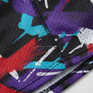 Pantalones Cortos Deportivos de Malla para Hombre, Transpirables, Diseño Personalizado OEM, Patrón de Llama Azul, para Correr en Verano - Product Image 5