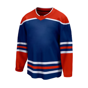 100% High Quality Breathable Windproof Quick Dry Long Sleeve Sublimation Ice Hockey Jersey with Custom Printed Designs Low Price - Product Image 2