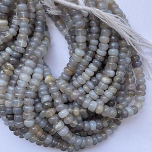 8mm 10mm 12mm naturel gris Agate lisse Rondelle pierre perles brin chaîne pierres semi-précieuses pour la fabrication de bijoux collier bricolage - Product Image 4