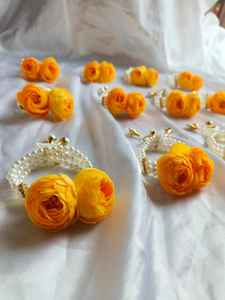 100 Uds pulsera ajustable de flores de peonía Sangeet Haldi Mehndi Ganey Ganaas Mehndi Mayoon, regalos Sangeet, regalos nikah, favores dholki - Product Image 3