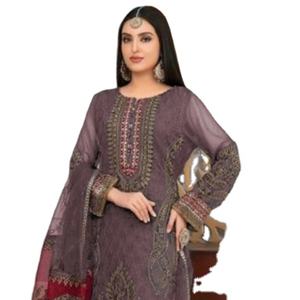 Heavy Georgette Pakistani Suit con bordado Work Party Wear Collection - Product Image 1