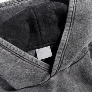 Nouvelle arrivée décontracté lavage à l'acide 100% coton hommes lavage à l'acide sweats à capuche prix de gros surdimensionné lavage à l'acide sweats à capuche pour adultes - Product Image 2