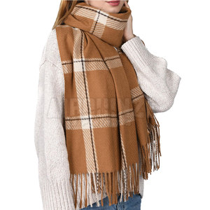 Venta al por mayor de alta calidad de color personalizado de invierno cálido de doble cara de las mujeres bufanda de Cachemira estola calentador de cuello - Product Image 1