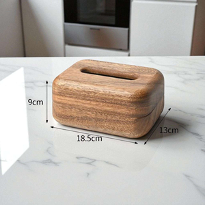 กล่องใส่กระดาษทิชชูไม้กระถินเทศทำมือระดับพรีเมียม ดีไซน์คลาสสิก ทันสมัย สำหรับตกแต่งบ้าน ห้องนั่งเล่น ห้องครัว ห้องนอน ใช้บนโต๊ะ - Product Image 3