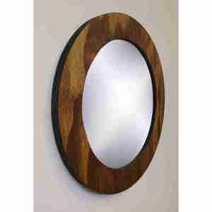 Vente chaude avec conception de prix raisonnable et miroirs fabriqués pour les chambres à coucher artisanat de cadre en bois rond en Inde de haute qualité - Product Image 1