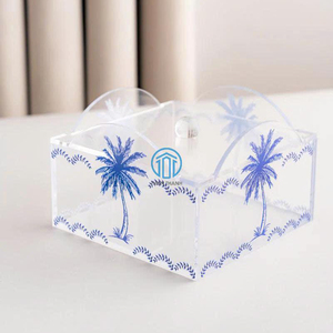 Transparent Acrylic Ramadan Storage Box with Palm Tree Print Decorative Organizer Case Arabian <b>Eid</b> <b>Gift</b> Box Made in Vietnam - Product Image 2