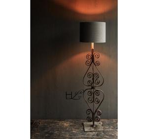 Turkish Vintage Iron Table Lamp Shade Handmade Old Iron Wood Art <b>Plant</b> Deco Electric for Office Bedside Decor India Wholesale - Product Image 1
