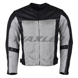 Blouson moto léger pour homme, homologué CE, avec empiècements en mesh respirant, doublure imperméable amovible, col montant - Product Image 1