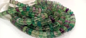 Rondelle de pierres précieuses naturelles multi-fluorite lisse 8 mm perles vendues par brin 8 pouces de long perles de grande qualité - Product Image 4