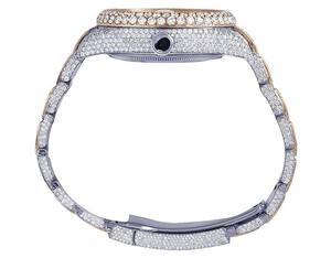 Best Seller VVS Moissanite Diamond Two Tone Baguette Index Dial Iced Out Automatic <b>Wrist</b> <b>Watch</b> Hip Hop Bling Luxury <b>Men</b> Fashion - Product Image 5