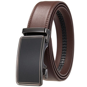 Ceinture formelle en cuir véritable pour homme, avec boucle à cliquet, personnalisable, coffret cadeau, fabrication OEM - Product Image 6