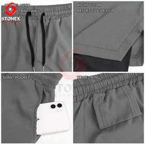 Hot Sale Mens Gym Shorts <b>Drawstring</b> Custom Breathable Quick Dry Spandex/Polyester Flexible Sportswear Workouts Bulk Wholesale - Product Image 5